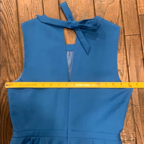 J. Crew Teal Dress With Pockets and Bow Size 4 - Picture 4 of 6